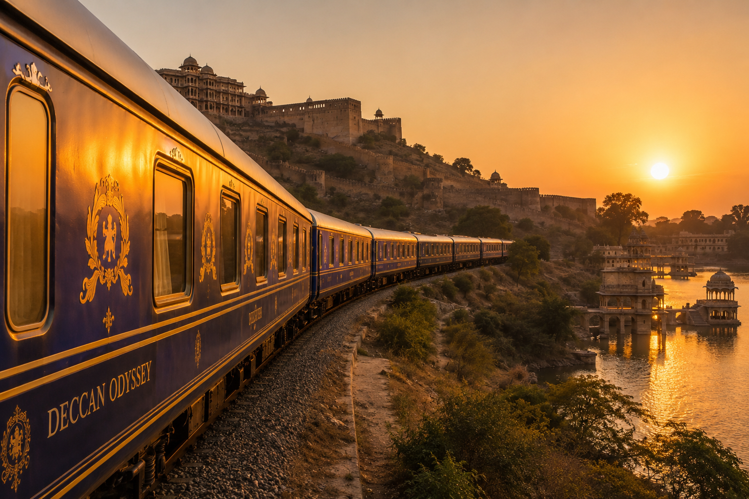Trem de luxo Deccan Odyssey durante roteiro Índia em Alto Estilo 2027